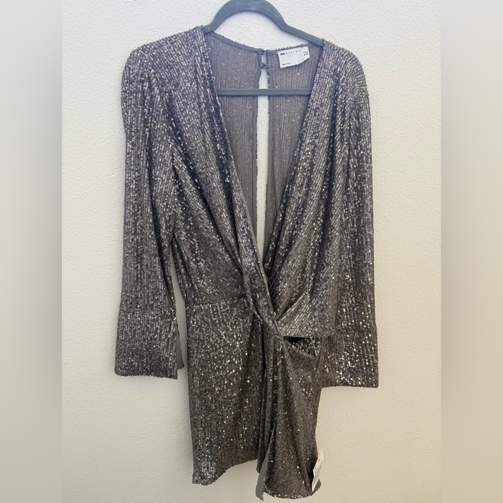 ASOS silver sequined dress, size 12
